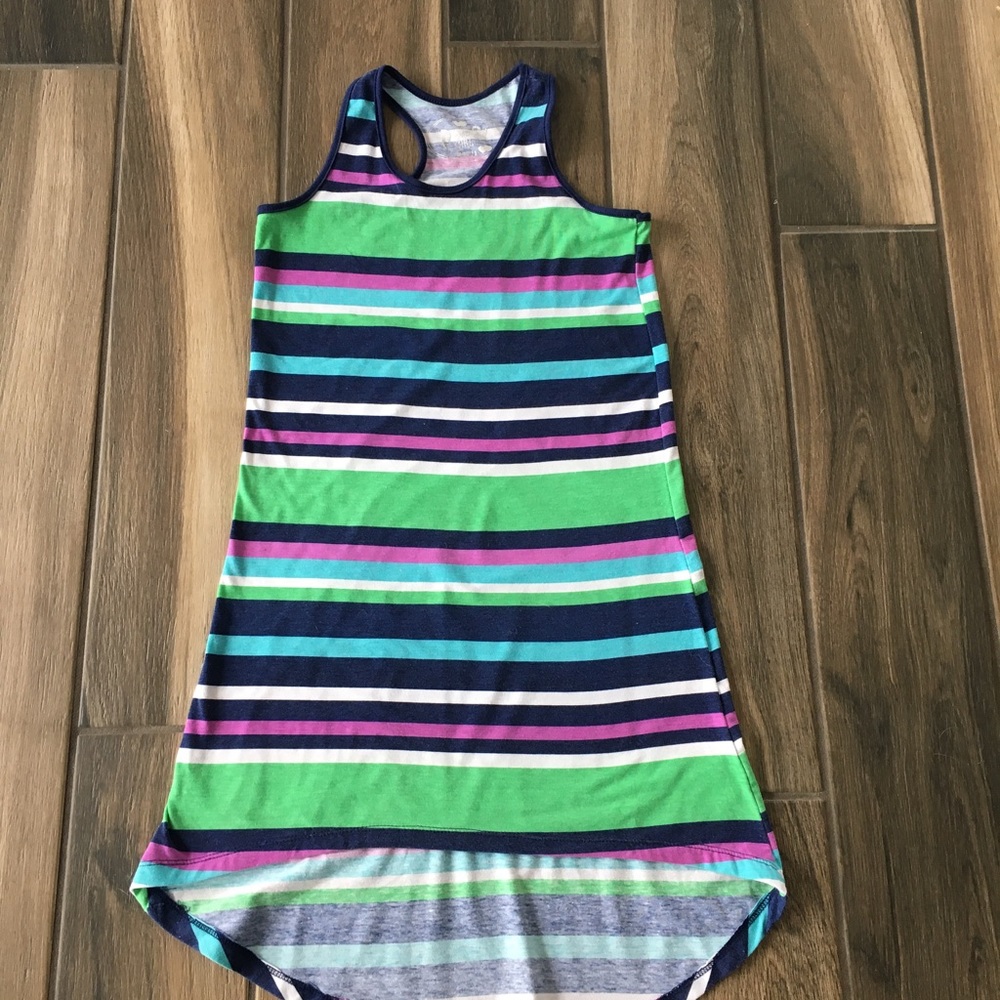 Girl's Tank Syripe Hi Low Dress